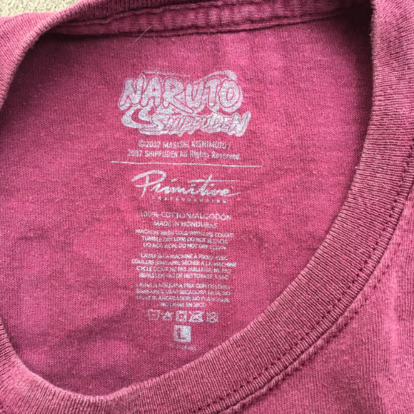 Naruto Shippuden tee Primitive brand plum color youth large - Picture 3 of 4